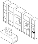Modulaire casco-onderdelen in isometrisch overzicht